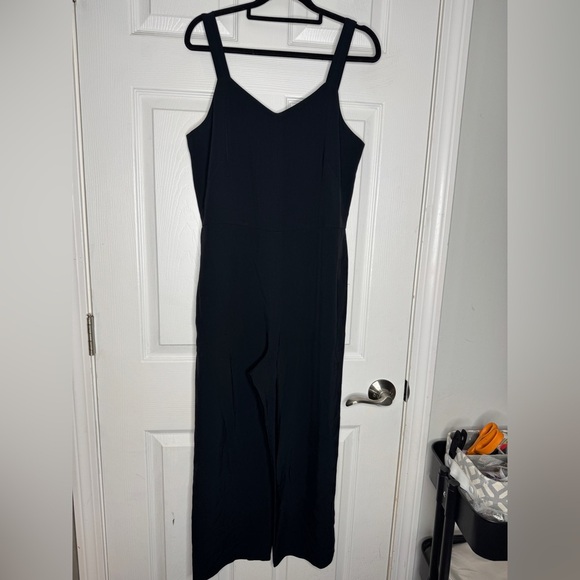 EVERLANE Japanese GoWeave Slip Cropped Jumpsuit - Navy Size 4 Zipper Close - Picture 2 of 7